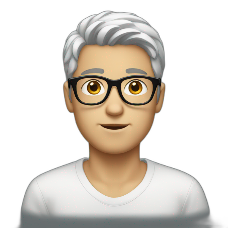 white boy with black glasses emoji