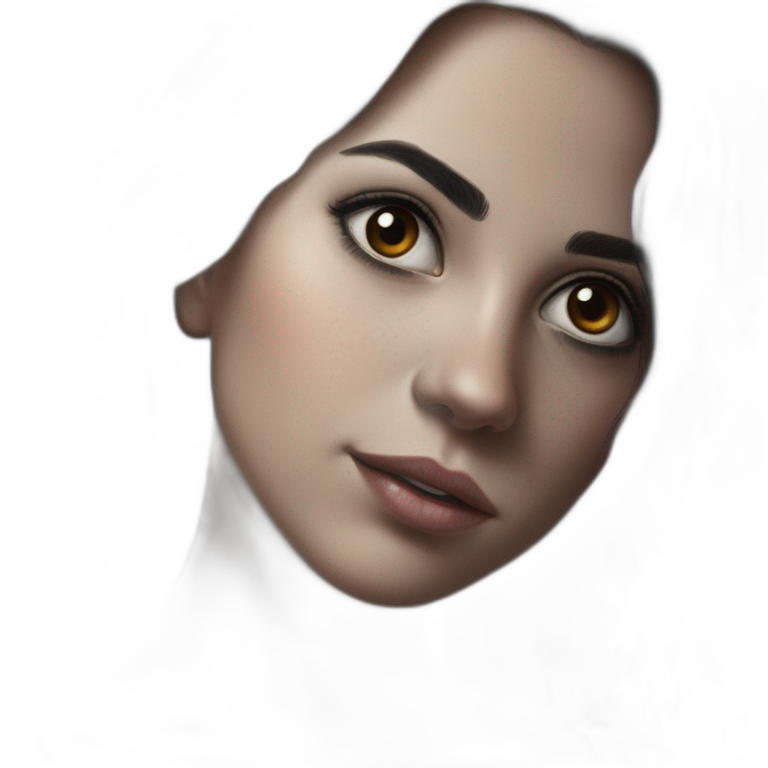 mysterious black-eyed girl portrait emoji