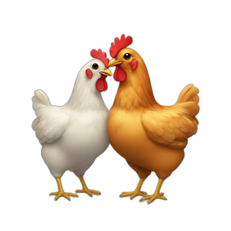 Two chicken together emoji