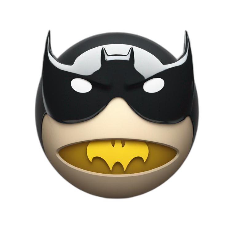 3d sphere with a cartoon Batman skin texture emoji