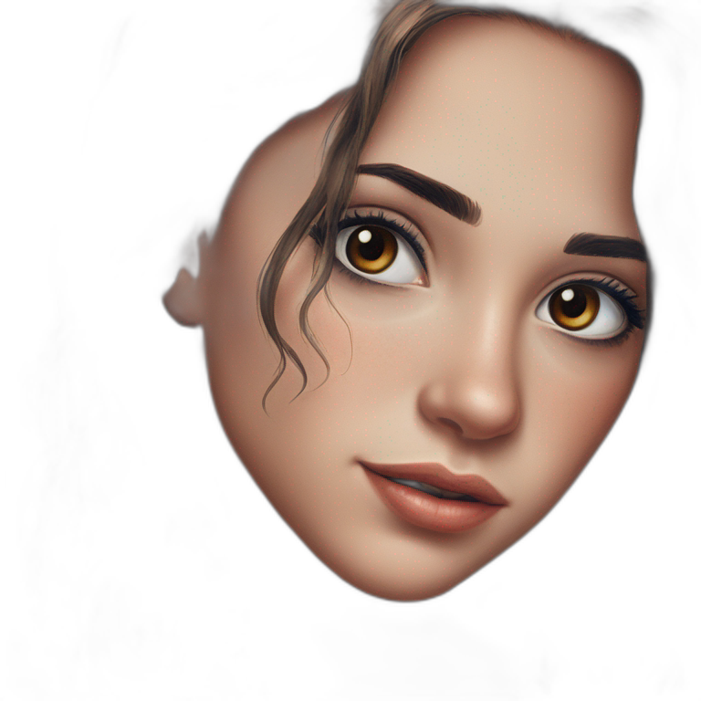 mysterious brown-eyed girl portrait emoji
