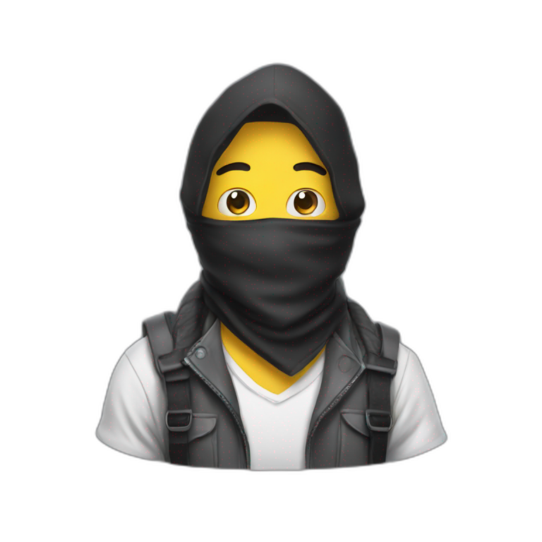 hacker with a bandana emoji