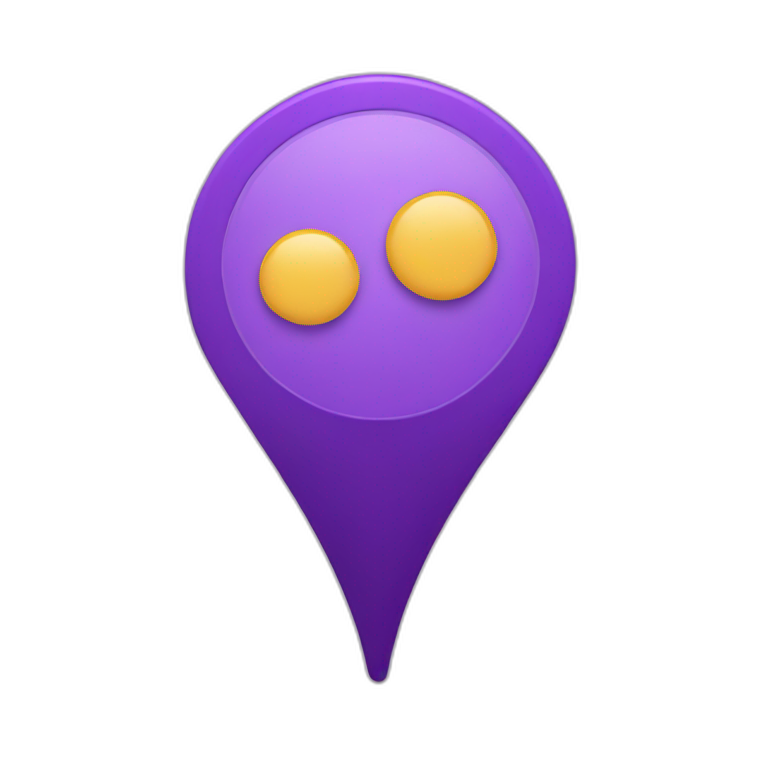 purple map pin emoji