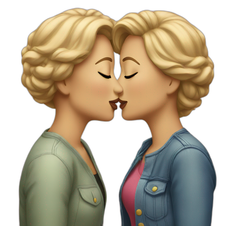 two women kissing emoji