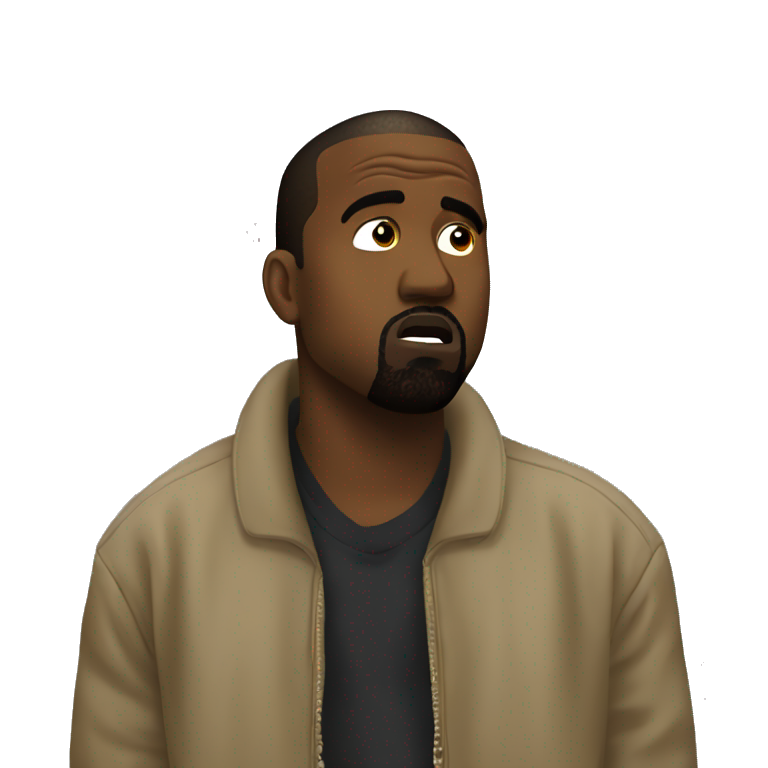 Kanye west doing "shhhh" gesture emoji