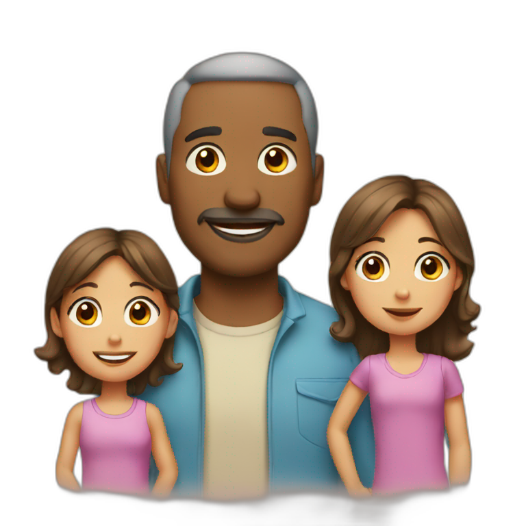father-three-daughters emoji