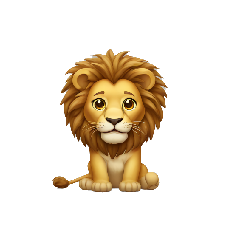 Lion with glass emoji