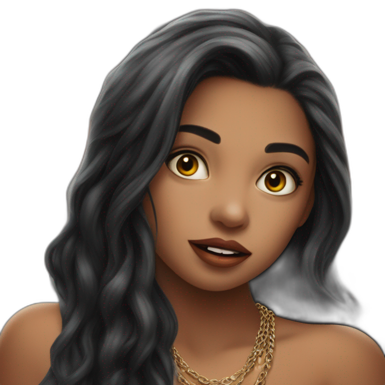 solo girl with black hair emoji
