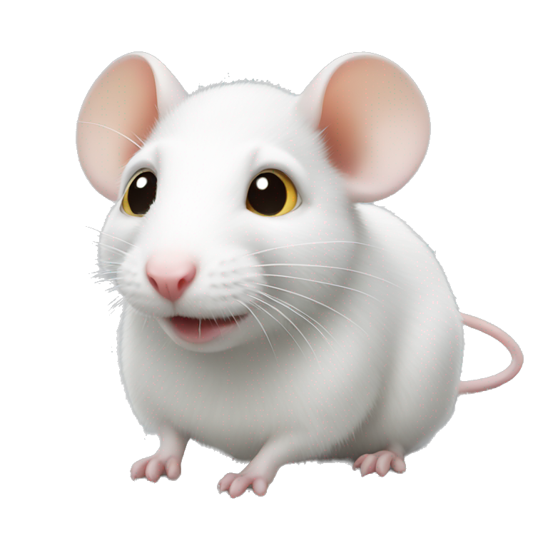 White rat that looks like a dog emoji