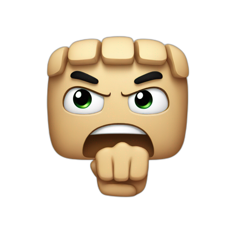 angry, holding, fist emoji
