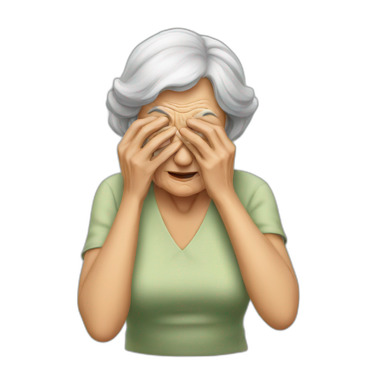 Old woman rubbing her eyes emoji