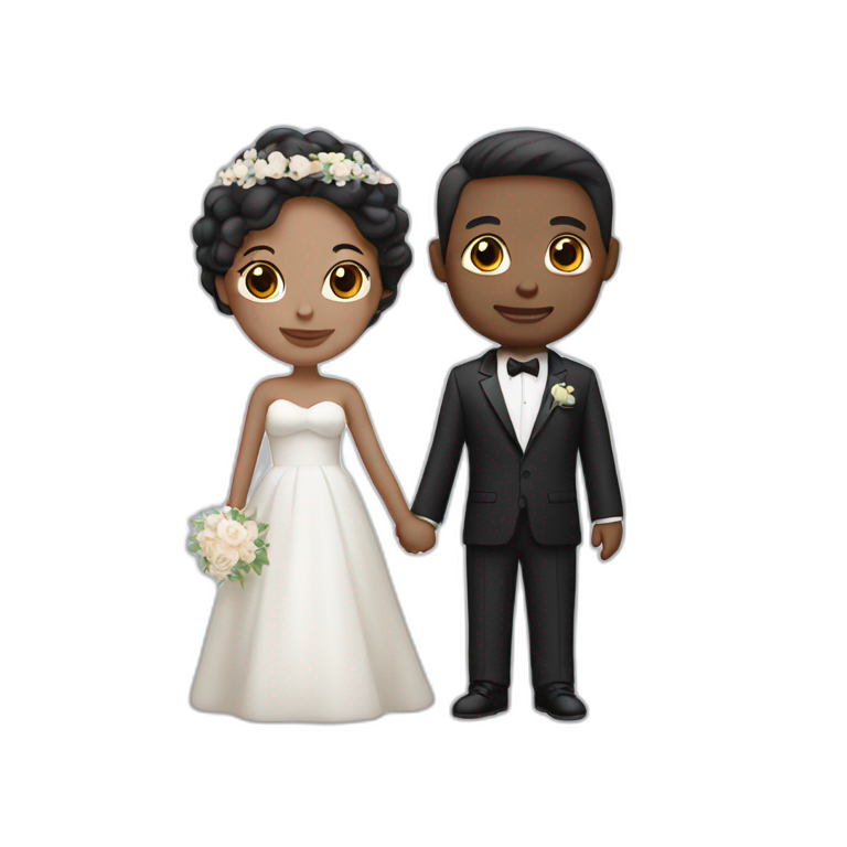 wedding couple with white skin emoji