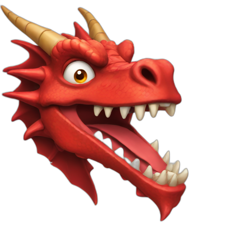 Crazy Funny Red Dragon Head emoji