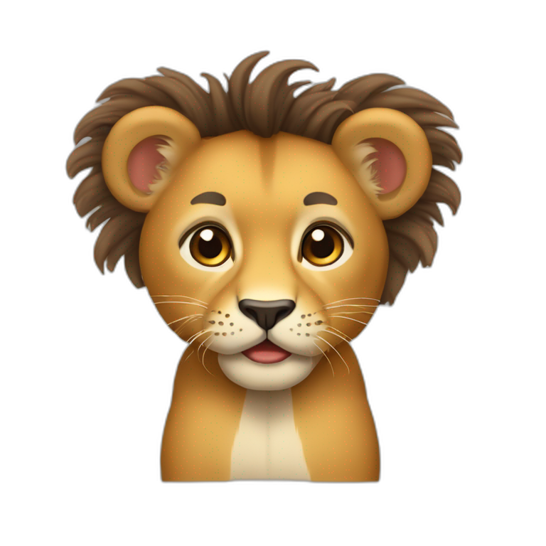 León bebe tierno con pestañas emoji