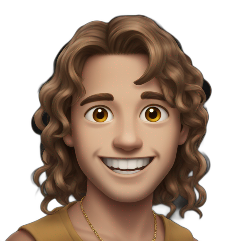 brown hair boy with earrings emoji