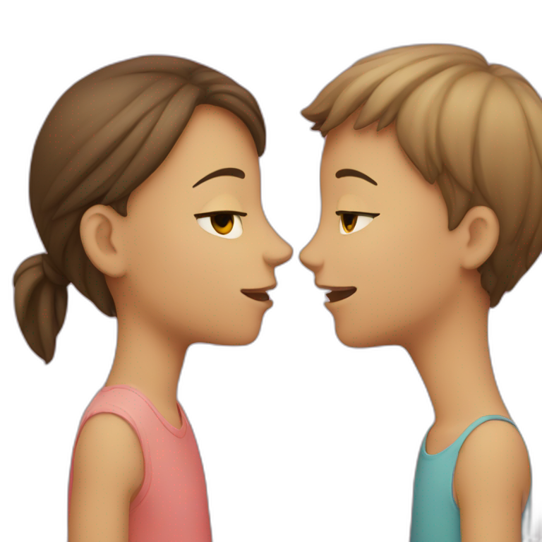 A girl and boy kissing emoji