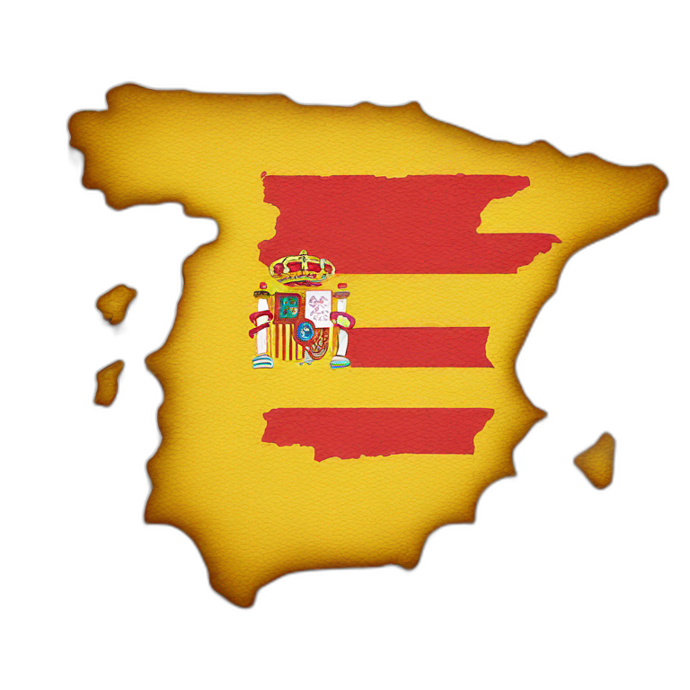 Spanish map with flag colors red and yellow horizontal emoji