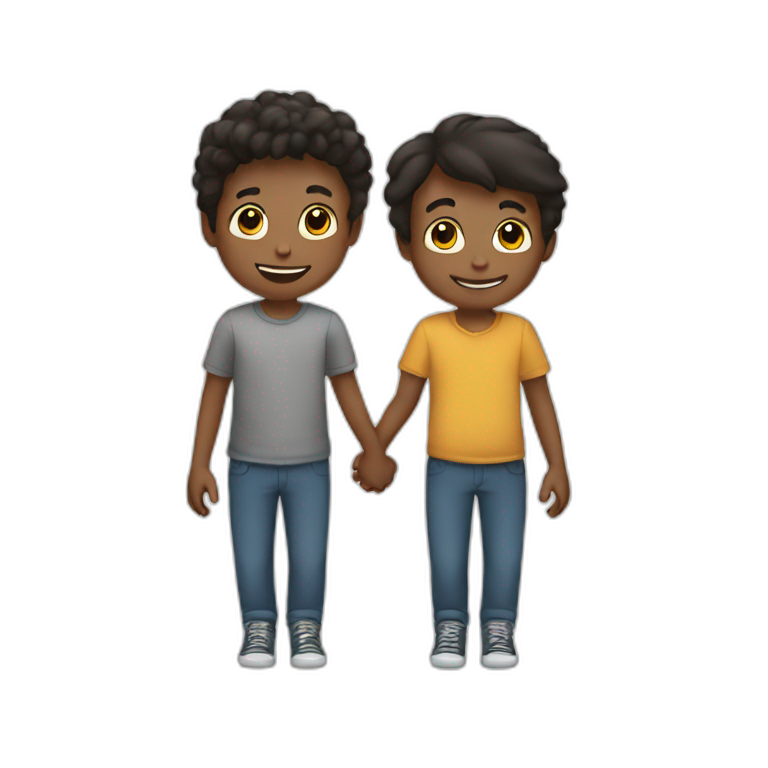 two boys holding hands emoji