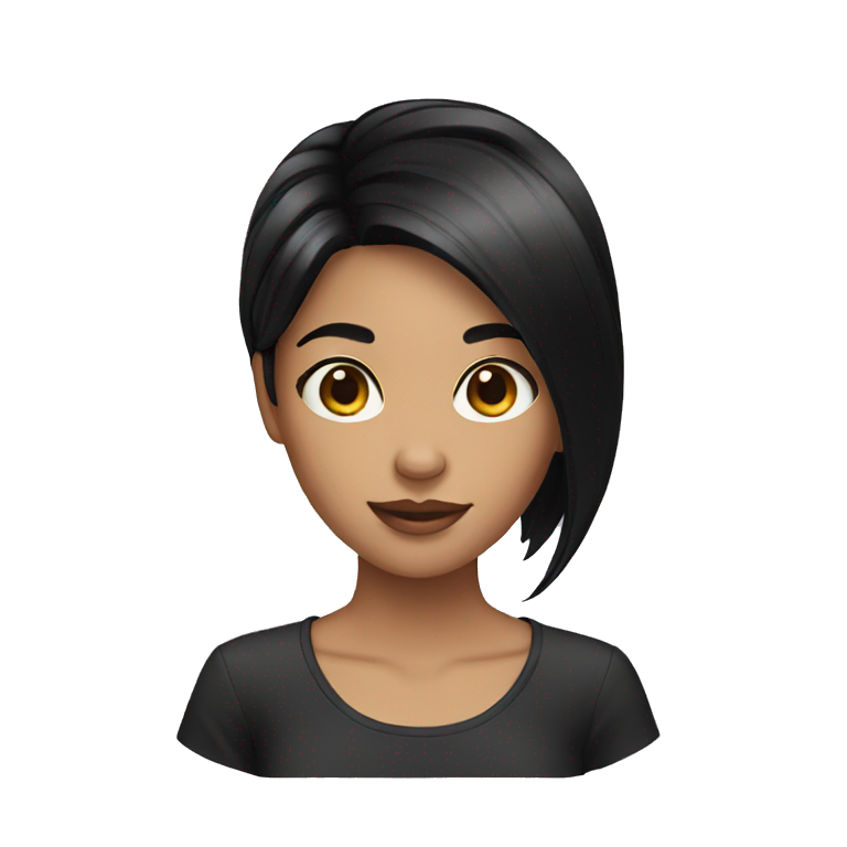 Girl straight black hair  emoji