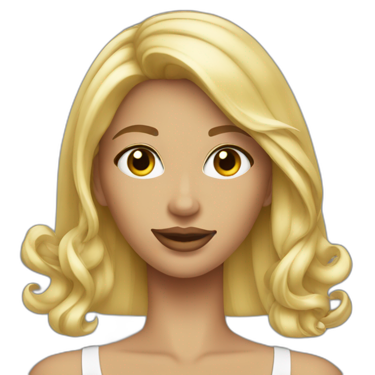 Sexy blonde médium hair emoji