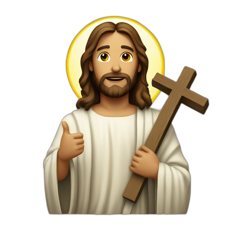 jesus with a cross emoji