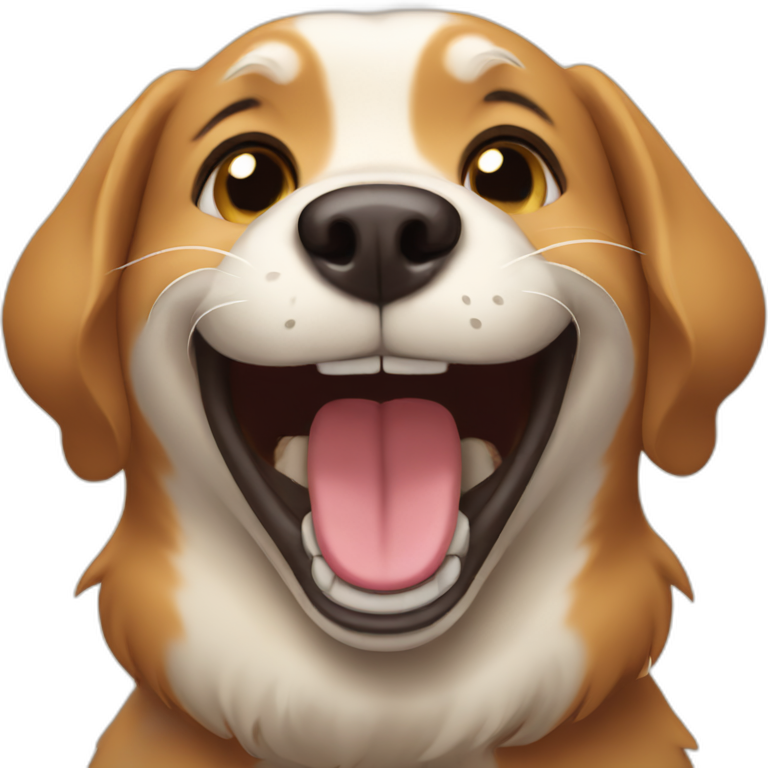 Dog laughing emoji