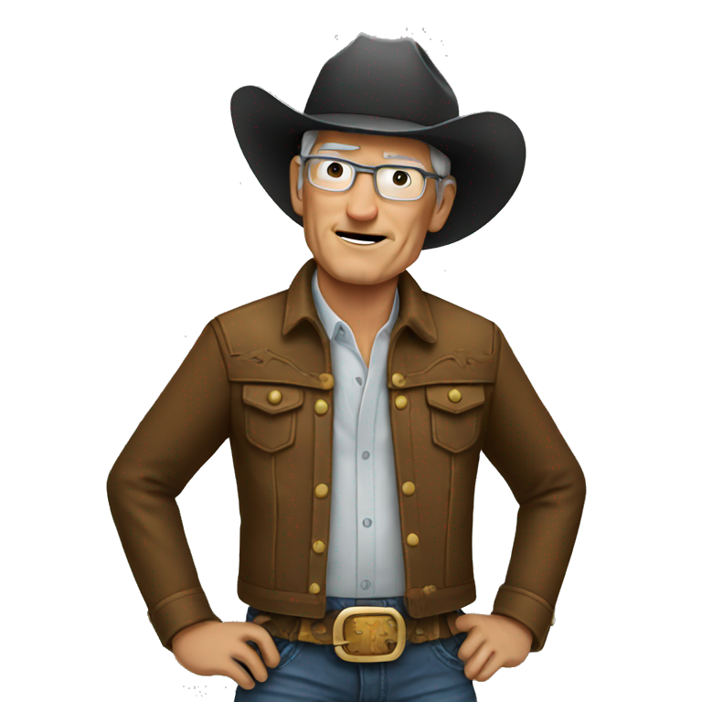 Tim Cook wearing cowboy  emoji
