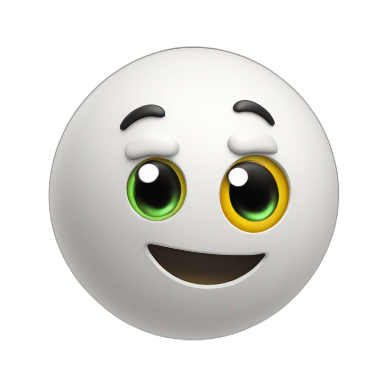 3d sphere with a cartoon repeater texture with big childish eyes emoji