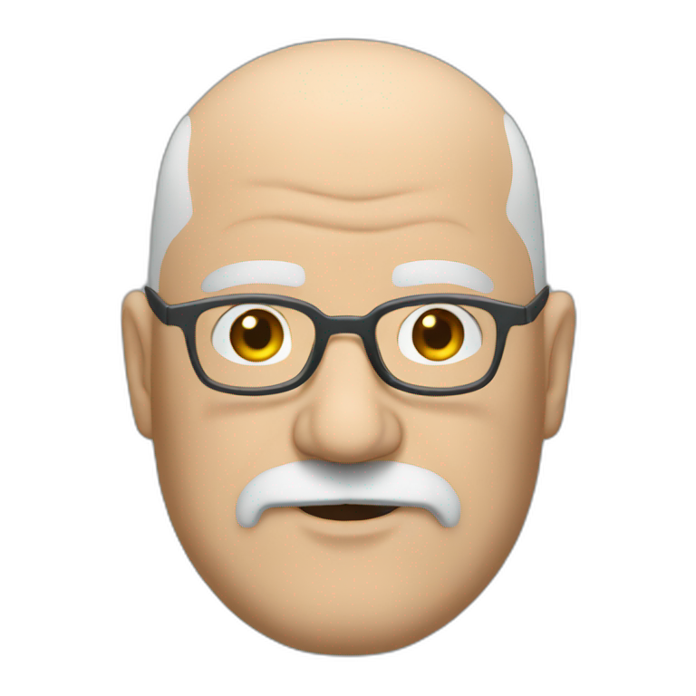fat old bald man grey beard glasses emoji