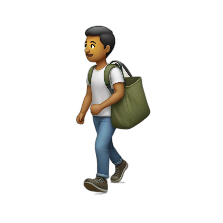 Walking with bag bag emoji