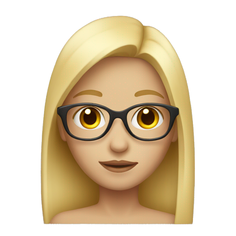Blond girl with glass emoji