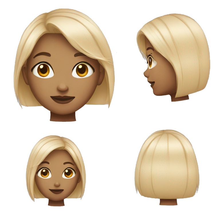 short hair girl light skin emoji