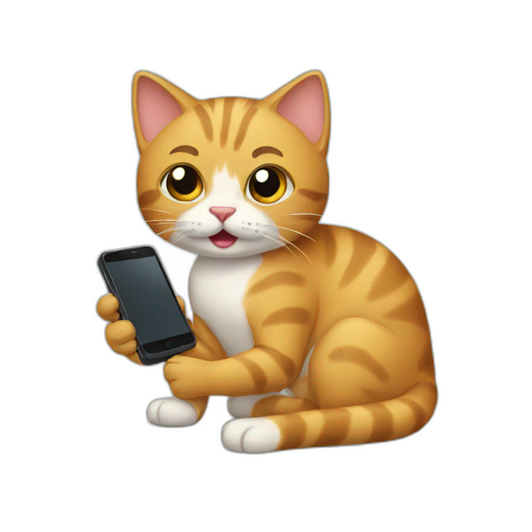 cat playing phone emoji
