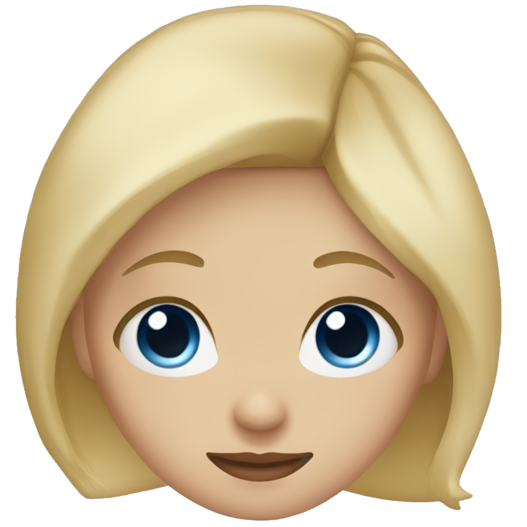 Girl with blonde hair and blue eyes with bpd emoji
