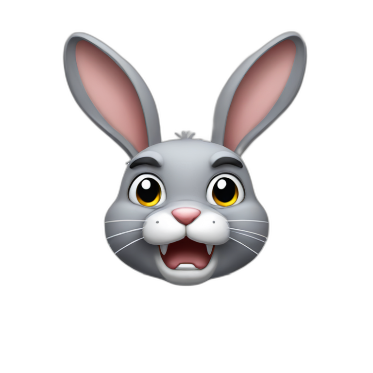 Angry gray rabbit emoji
