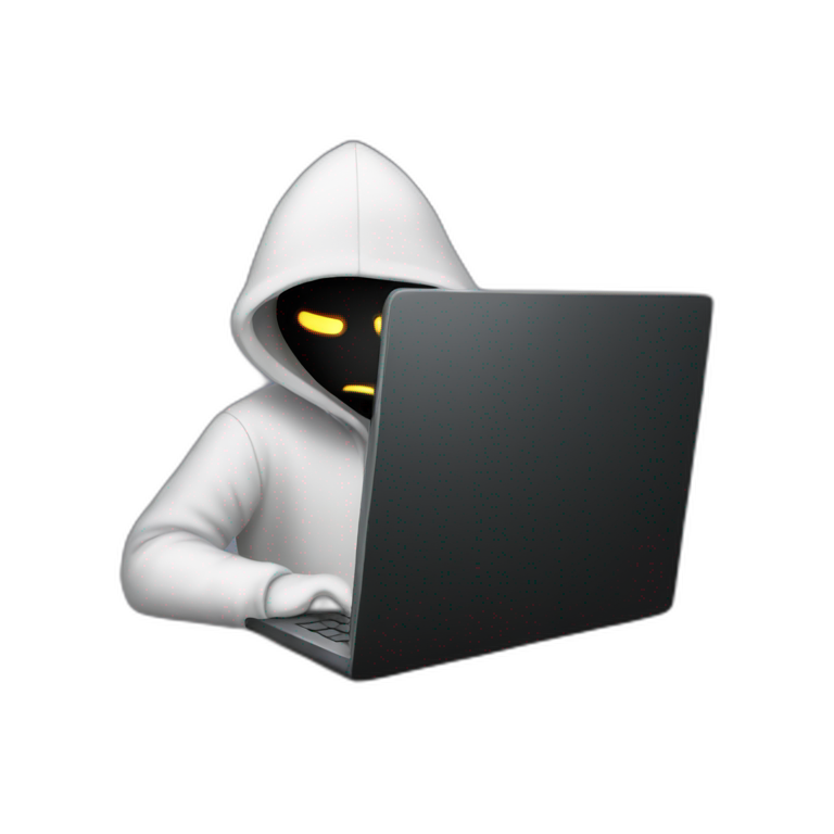 hacker faceless with laptop  emoji