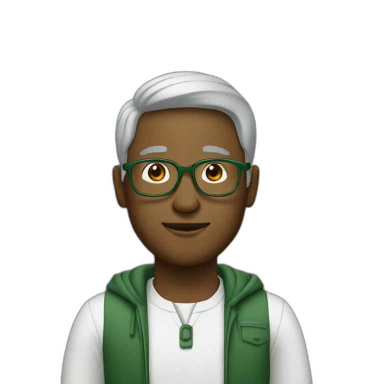 A white ESG expert wears forest-green clothes emoji