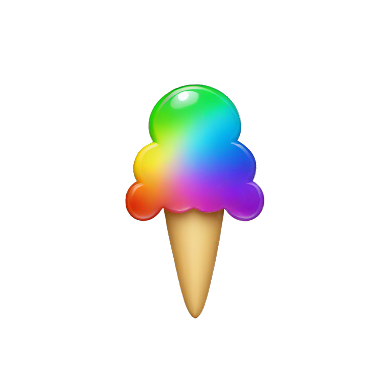 A rainbow glossy pushpin emoji