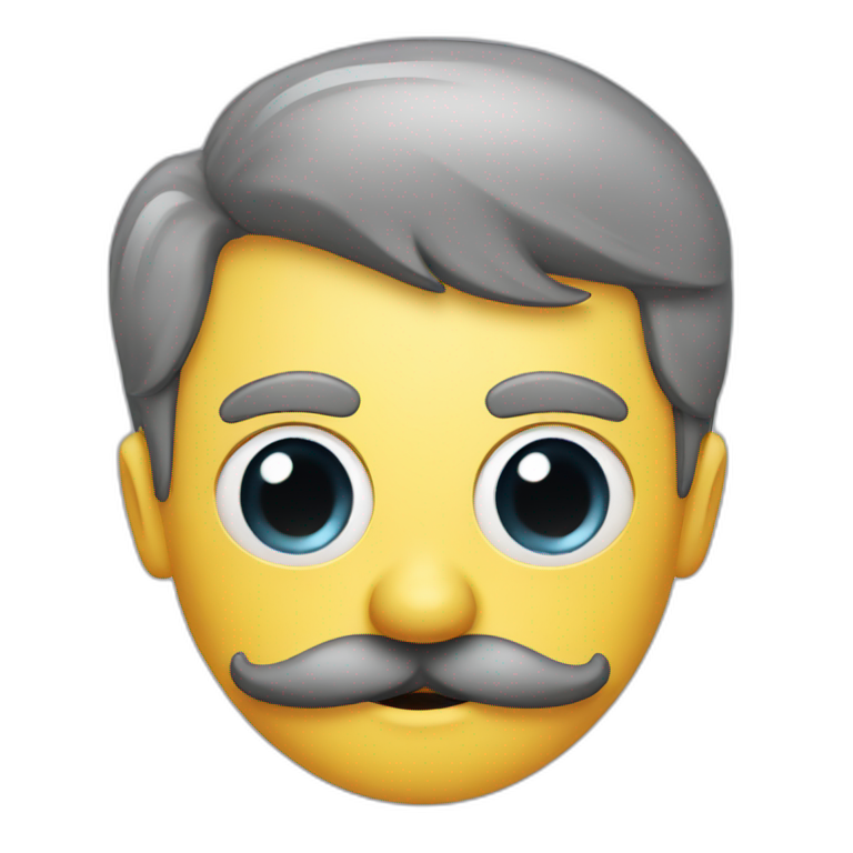 a human head with a big mustache emoji