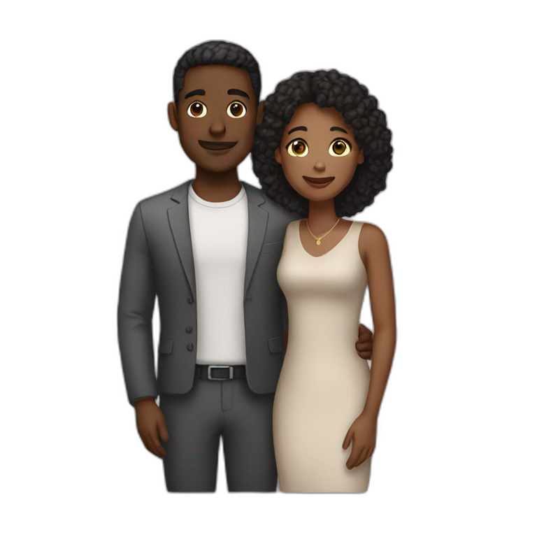 Interracial couple emoji