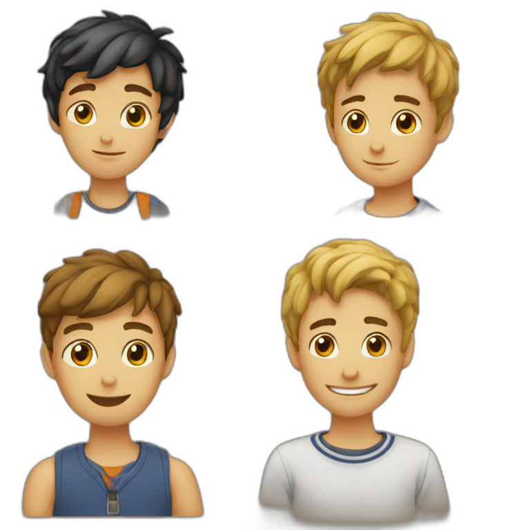 Groupe de 4 garçon emoji