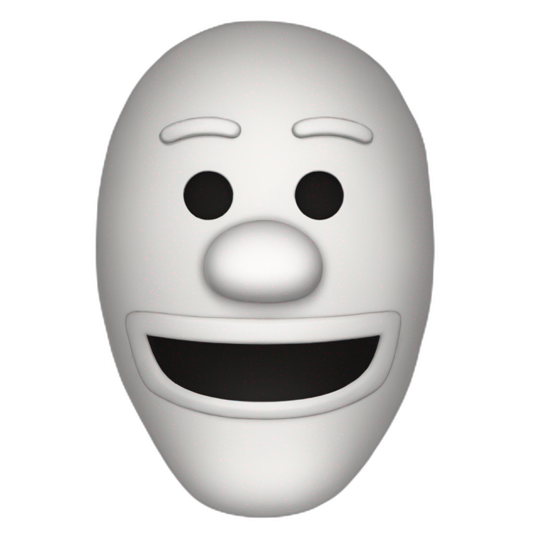 Máscara blanca del personaje puppet de fnaf emoji