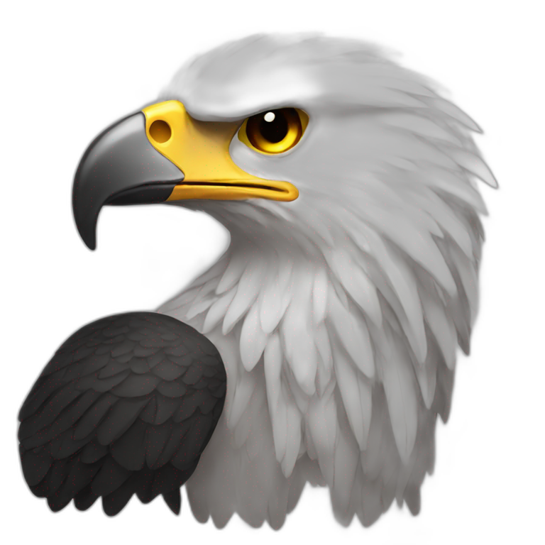 black eagle with open wings emoji