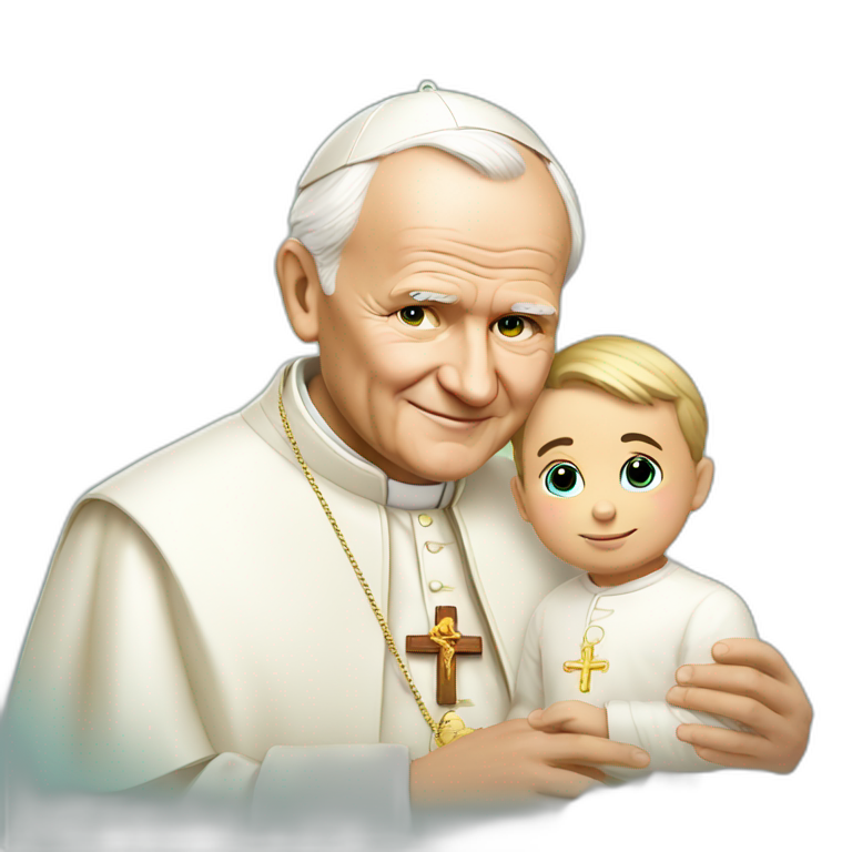 John Paul Ii with child emoji