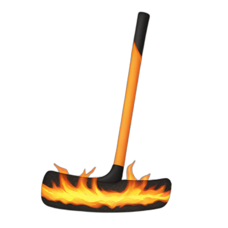 Burning hockeystick emoji