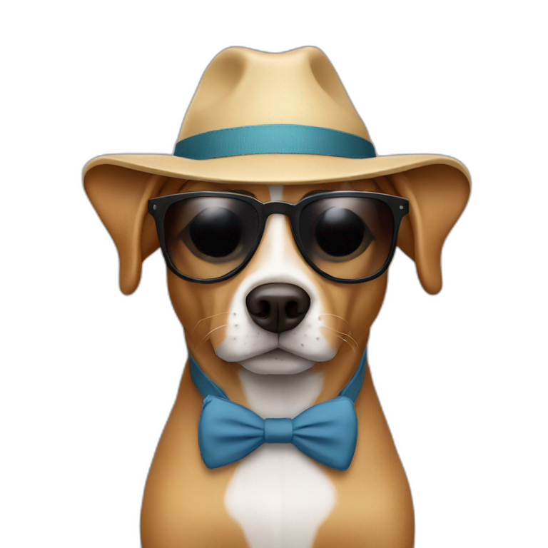 Dog with sunglasses and hat emoji