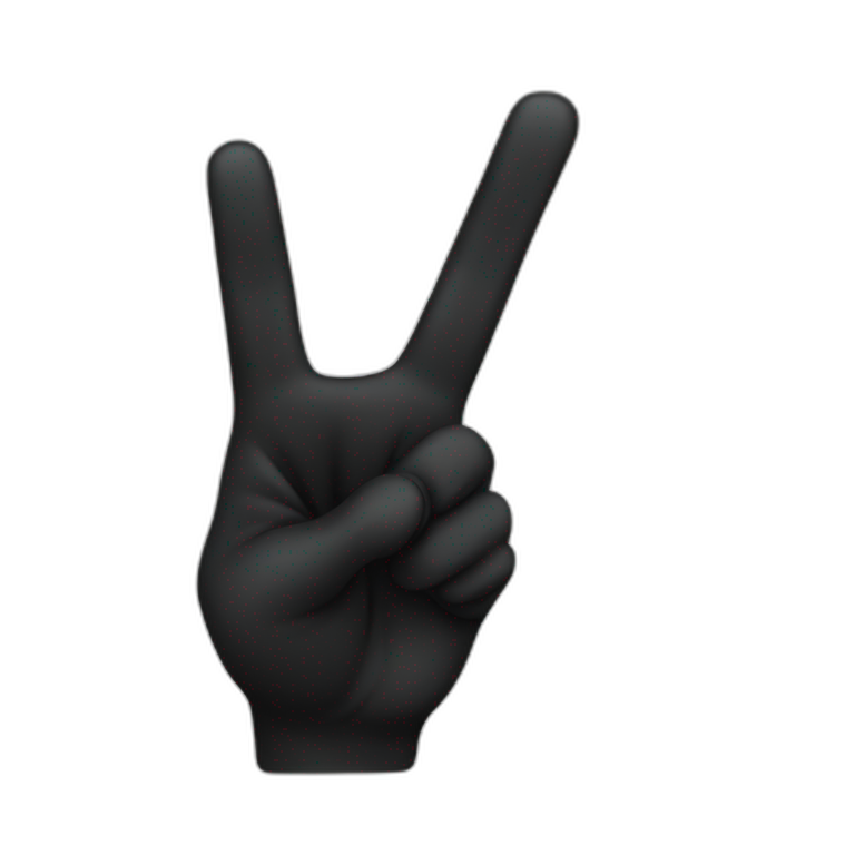 BLACK HAND PEACE SIGN emoji