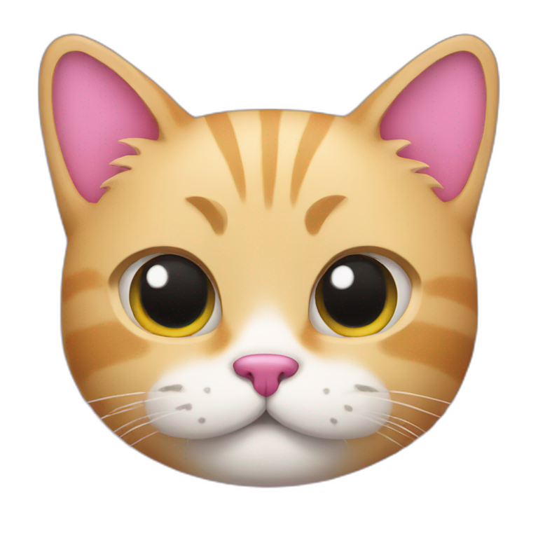 Cat with a pink mustache emoji