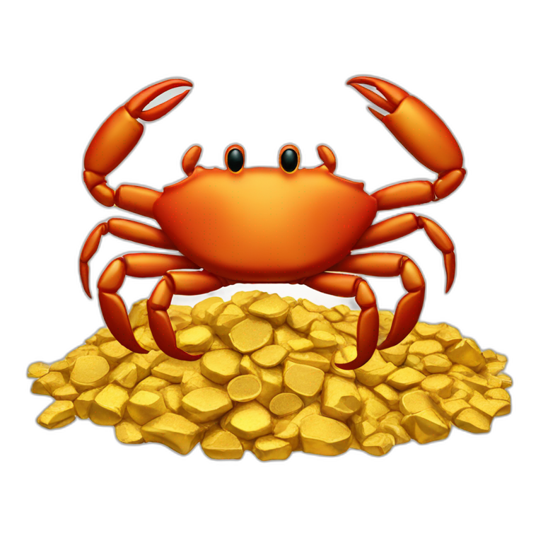 crab on a pile of gold emoji