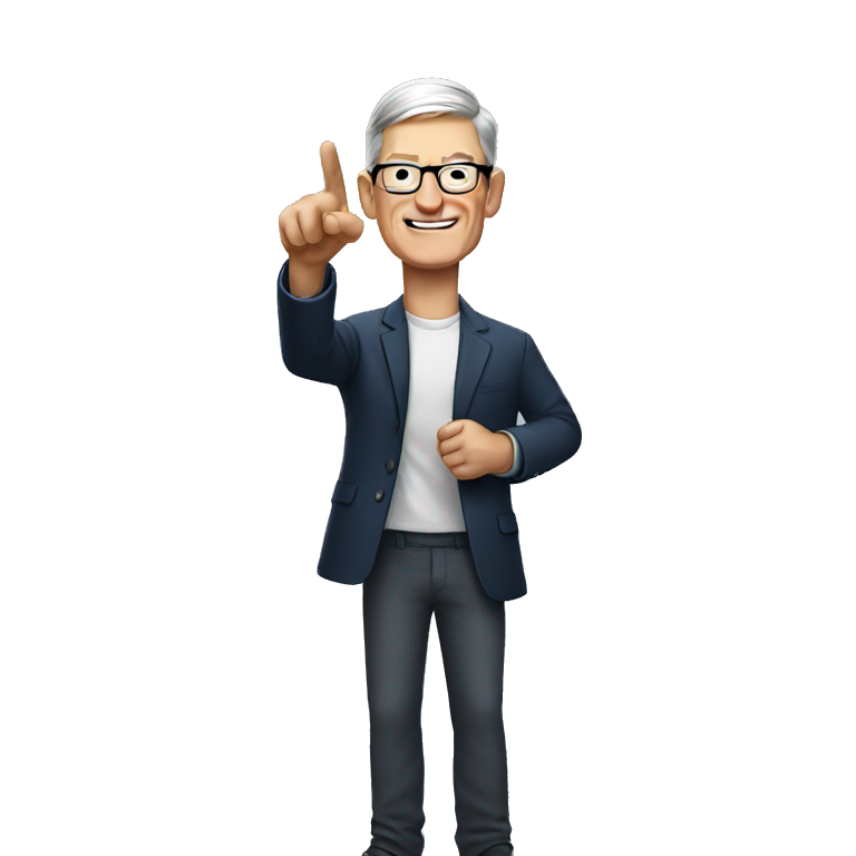 Tim Cook pointing  emoji